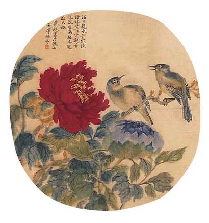 蔡铣 花鸟 圆光